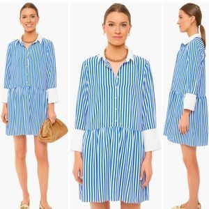 EUC Tuckernuck blue striped Hayes Dress sz L